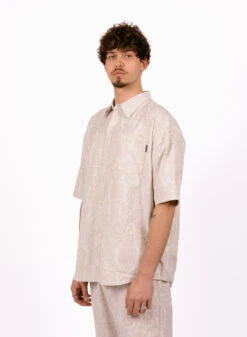 Daily Paper Moonstruck Grey Zuri Macrame Jacquard Relaxed Shirt -Samsoe Samsoe Shop image 1007