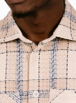 Wax London Summer Whiting Overshirt Earl Check Ecru Blue -Samsoe Samsoe Shop image 1032