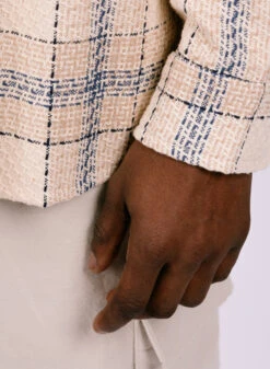 Wax London Summer Whiting Overshirt Earl Check Ecru Blue -Samsoe Samsoe Shop image 1035