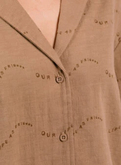 Olaf Hussein WMN Open Collar Shirt SS Brown -Samsoe Samsoe Shop image 108