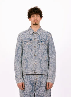 Daily Paper Light Blue Settle Macrame Denim Jacket