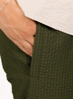 Olaf Hussein Seersucker Slim Pants Forest Green -Samsoe Samsoe Shop image 1143