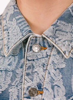 Daily Paper Light Blue Settle Macrame Denim Jacket -Samsoe Samsoe Shop image 116