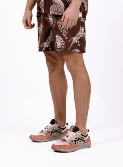 Samsoe Samsoe Moses Swim Shorts AOP 14702 Brown Stone Fossil -Samsoe Samsoe Shop image 1292