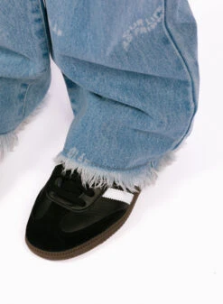 Olaf Hussein WMN Wavy AOP Denim Pants Light Denim -Samsoe Samsoe Shop image 1313