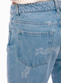 Olaf Hussein WMN Wavy AOP Denim Pants Light Denim -Samsoe Samsoe Shop image 1314