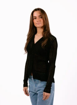Olaf Hussein WMN Ladder Knit Shirt Black -Samsoe Samsoe Shop image 1326