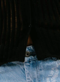 Olaf Hussein WMN Ladder Knit Shirt Black -Samsoe Samsoe Shop image 1327