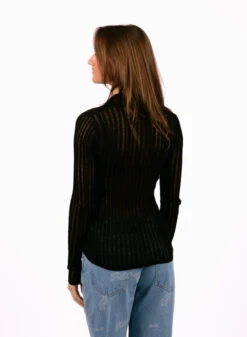 Olaf Hussein WMN Ladder Knit Shirt Black -Samsoe Samsoe Shop image 1328