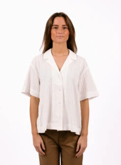 Olaf Hussein WMN Camp Shirt Optical White -Samsoe Samsoe Shop image 1344