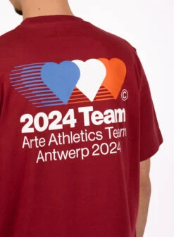 Arte Teo Back Team T-shirt Bordeaux -Samsoe Samsoe Shop image 1381