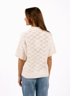 Olaf Hussein WMN Check Knitted Polo Off White -Samsoe Samsoe Shop image 14