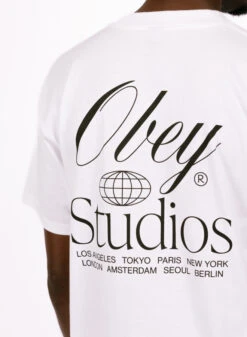 Obey Studios Worldwide Classic T-shirt White -Samsoe Samsoe Shop image 1537