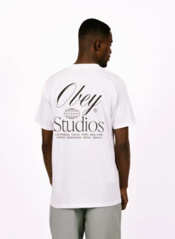 Obey Studios Worldwide Classic T-shirt White -Samsoe Samsoe Shop image 1538