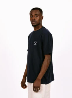 Arte Teo Small Heart T-shirt Navy -Samsoe Samsoe Shop image 1547
