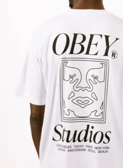 Obey Studios Icon Heavyweight T-shirt White -Samsoe Samsoe Shop image 1565