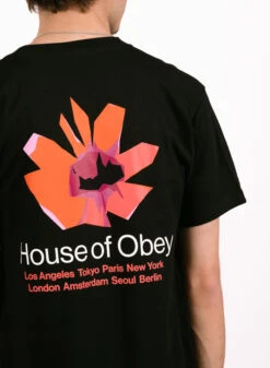 Obey House Of Obey Floral Classic T-shirt Black -Samsoe Samsoe Shop image 1570