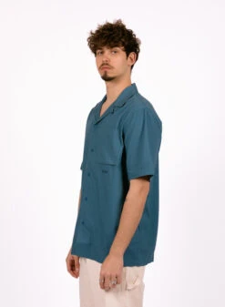 Olaf Hussein Cotton Linen SS Shirt Ocean Teal -Samsoe Samsoe Shop image 1574