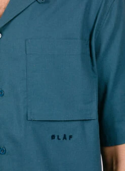 Olaf Hussein Cotton Linen SS Shirt Ocean Teal -Samsoe Samsoe Shop image 1575