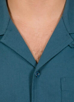 Olaf Hussein Cotton Linen SS Shirt Ocean Teal -Samsoe Samsoe Shop image 1576