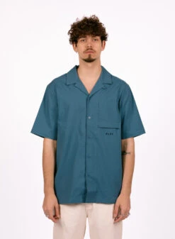 Olaf Hussein Cotton Linen SS Shirt Ocean Teal -Samsoe Samsoe Shop image 1577