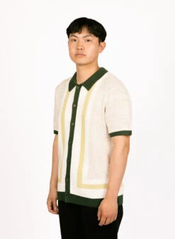 Wax London Tellaro Shirt Green/Ecru Stripe -Samsoe Samsoe Shop image 1589