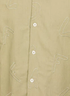 Olaf Hussein Embro Aop Shirt SS Washed Green