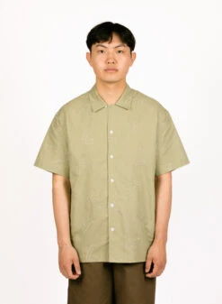 Olaf Hussein Embro Aop Shirt SS Washed Green -Samsoe Samsoe Shop image 1598