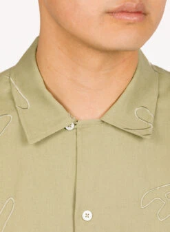 Olaf Hussein Embro Aop Shirt SS Washed Green -Samsoe Samsoe Shop image 1600