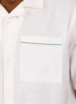 Wax London Newton Shirt Paradise Stitch Ecru