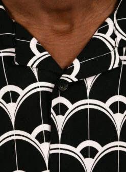 Wax London Didcot SS Shirt Curve Geo Midnight -Samsoe Samsoe Shop image 1631