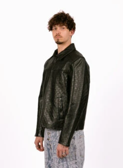 Daily Paper Black Silence Monogram Leather Jacket -Samsoe Samsoe Shop image 1703