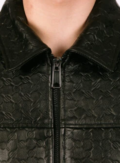 Daily Paper Black Silence Monogram Leather Jacket -Samsoe Samsoe Shop image 1706