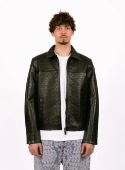 Daily Paper Black Silence Monogram Leather Jacket -Samsoe Samsoe Shop image 1707