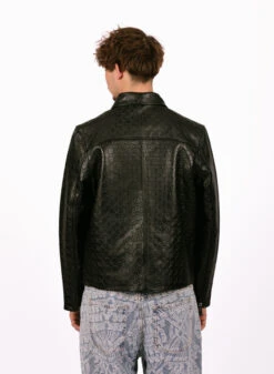 Daily Paper Black Silence Monogram Leather Jacket -Samsoe Samsoe Shop image 1709