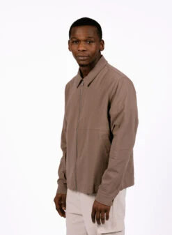 Wax London Eldon Jacket Seersucker Taupe