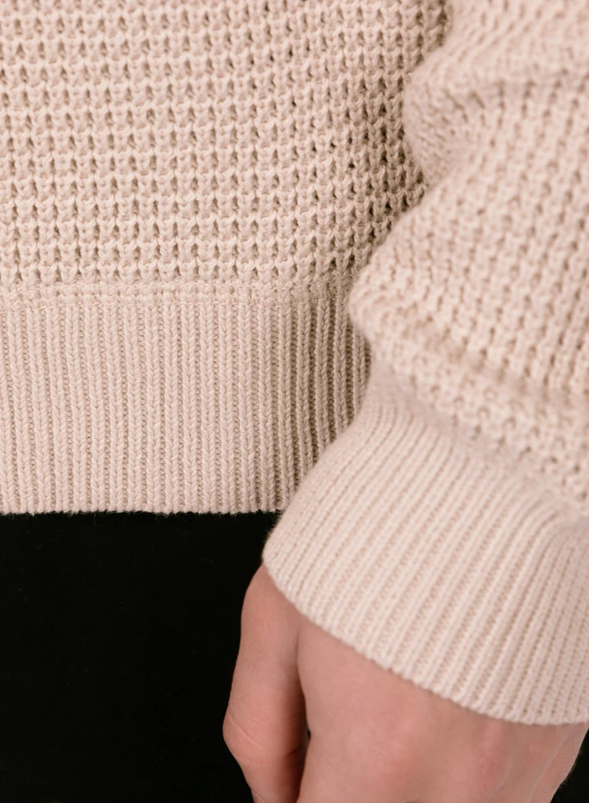 Olaf Hussein OLAF Drift Waffle Knit Crewneck Cement 4 Olaf Hussein OLAF Drift Waffle Knit Crewneck Cement - Image 2