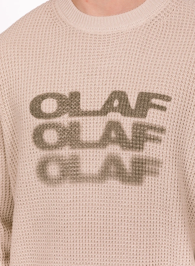 Olaf Hussein OLAF Drift Waffle Knit Crewneck Cement 5 Olaf Hussein OLAF Drift Waffle Knit Crewneck Cement - Image 3