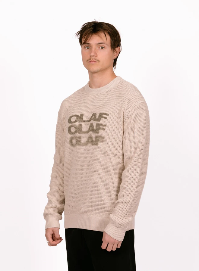 Olaf Hussein OLAF Drift Waffle Knit Crewneck Cement 6 Olaf Hussein OLAF Drift Waffle Knit Crewneck Cement - Image 4