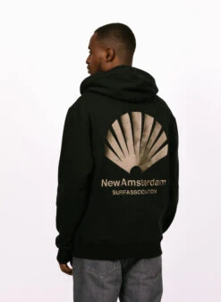New Amsterdam Surf Association Logo Hoodie Black / Fallen Rock -Samsoe Samsoe Shop image 1829