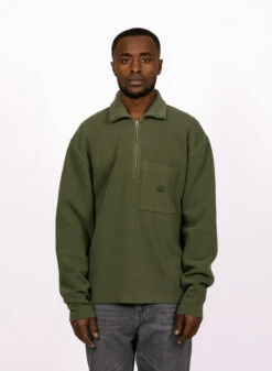 New Amsterdam Surf Association Tide Half Zip Forest Green -Samsoe Samsoe Shop image 1836