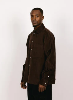 Olaf Hussein OLAF Corduroy Boxy Shirt Choco Ganache