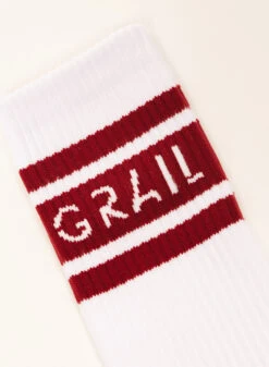 GRAIL Band Logo Sock White/Bordeaux