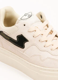 S.W.C. Stepney Workers Club Pearl S Strike Suede Ecru Black -Samsoe Samsoe Shop image 2449