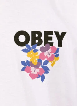 Obey Floral Garden Classic T-shirt White -Samsoe Samsoe Shop image 256