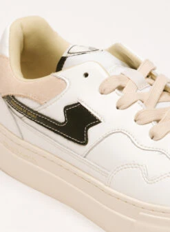 S.W.C. Stepney Workers Club Pearl S Strike Leather White Black -Samsoe Samsoe Shop image 2884