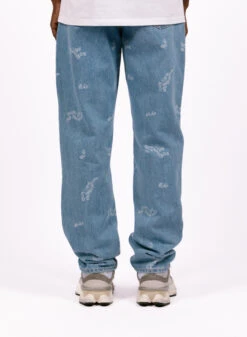 Olaf Hussein Wavy AOP Denim Pants