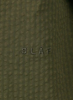 Olaf Hussein Seersucker Shirt SS Forest Green