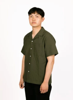 Olaf Hussein Seersucker Shirt SS Forest Green -Samsoe Samsoe Shop image 449
