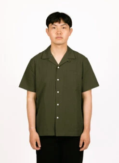 Olaf Hussein Seersucker Shirt SS Forest Green -Samsoe Samsoe Shop image 450